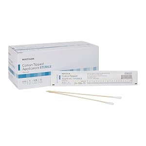 Cotton-Tipped Sterile Swabsticks alongside packaging