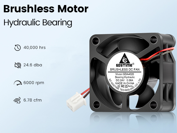 2pack gdstime 40x40x20mm 24v 2pin dc brushless cooling fan for 3d printer ender 3