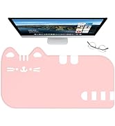 Dapesuom Large Gaming Mouse Pad, Extended Mouse Mat with Stitched Edges, Cute Anime Cat Keyboard ...