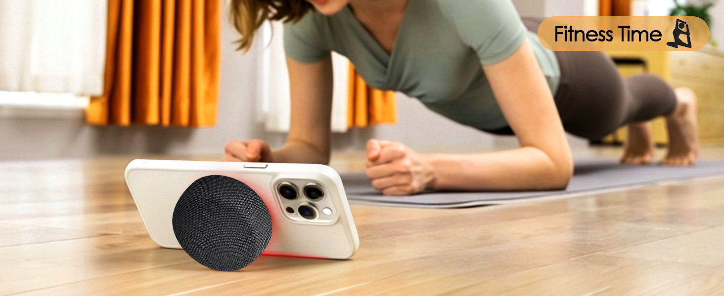 portable wireless speaker as phone holder