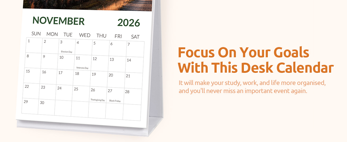 Desk Calendar 2026