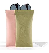 CO-Z 2 Pack Sunglasses Organizer &amp; Glasses Case - Compact Travel Eyeglass Holder for Men/Women, M...