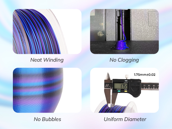 PLA 3D Printer Filament Silk Shiny PLA 1.75mm Color Change Printing Filament 