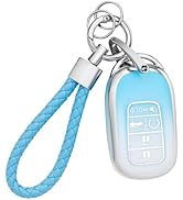 PIFOOG TPU Key Fob Cover for Honda 5 Buttons with Keychain (Gradient Blue)