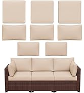 Snubbull 8p Outdoor Cushion Slipcovers Outdoor Patio Cushions Covers Replacement Waterproof with ...