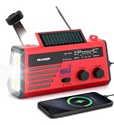 Peakeep NOAA Emergency Weather Radio Alert with Crank Solar Battery Powered | Portable Radio AM F...