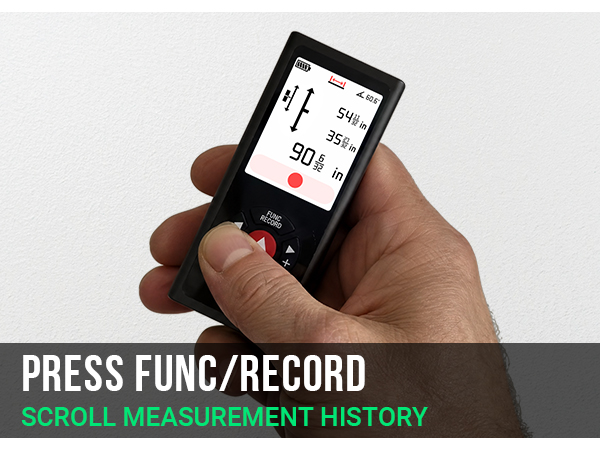 APP_M3P5_Press FUNCRECORD button to scroll through saved measurement history