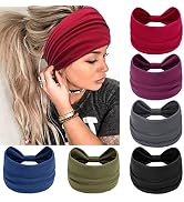 AWUMBUK Wide Headbands for Women Knotted No Slip Head Bands Soft Turban Headband Hair Accessories...