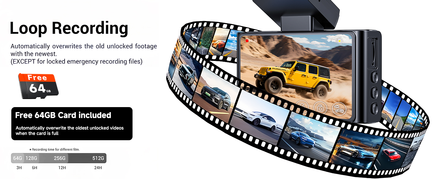 4K dash cam fornt and rear