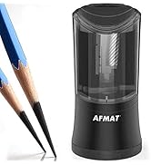 AFMAT Rechargeable Long Point Pencil Sharpener, 2 Holes, Fast Sharpen &amp; Auto Stop, 8-17mm Super L...