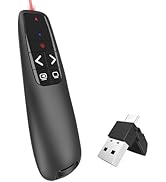 Presentation Clicker with Laser Pointer for Powerpoint, Wireless Presenter for Presentation, <5mW...