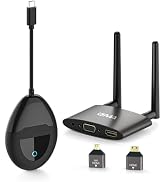 Wireless USB C HDMI Transmitter and Receiver 4K, Dual Transmit Ports, HDMI &amp; VGA Dual Screens, 2....