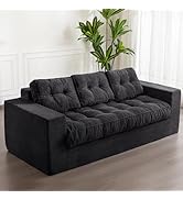 MAXYOYO 3 Seater Couch for Living Room, Boneless Couch with Tufted Cushion &amp; Backrest, Upholstere...