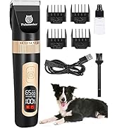Petsaunter C95 Cordless Dog Hair Clippers, Rechargeable Dog Hair Trimmer, 4-Speed &amp; LCD Low Noise...