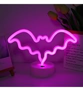 ENUOLI Pink Bat Neon Light LED Cute Neon Signs Bat Shape USB/Battery Powered Neon Night Light wit...