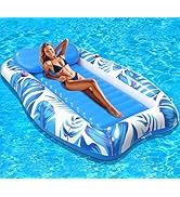 LanAqua Inflatable Tanning Pool, 2025 Large Tanning Pool Lounger Float for Adults with Removable ...