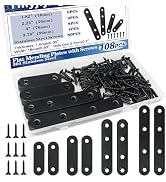 Tmyjfjingxi 108PCS 4Sizes Flat Metal Brace Brackets Mending Plates for Wood Stainless Steel Brack...
