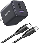 UGREEN 45W USB C GaN Charger for iPhone 17, PPS 3 Port Super Fast Charger Block for iPhone 17/16,...