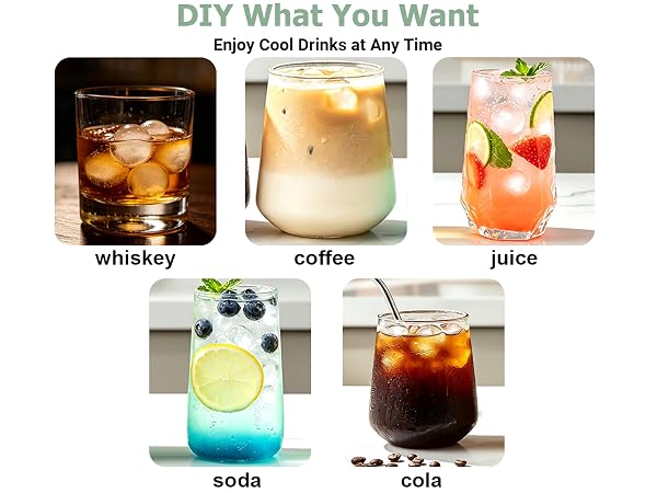 Showcasing the use of ice spheres in various beverages