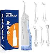 Water flossers for Teeth Pick, Portable Oral Irrigator Dental with 4 Modes 5 Jet Tips, IPX7 Recha...