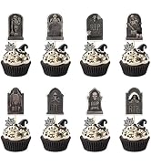 Oeyliz Halloween Cupcake Topper 24Pcs