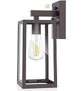 SHINE HAI Dusk to Dawn Outdoor Wall Lantern, Exterior Wall Sconce Sensor Light Fixture with E28 B...