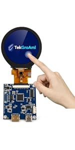 TekGroAml 2.1 inch Dual TFT IPS Round Circular LCD Display