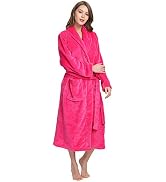 HEARTNICE Womens Fleece Robes, Soft Plush Long Bathrobe, Thick Kimono Robes for Womens, Warm Hous...
