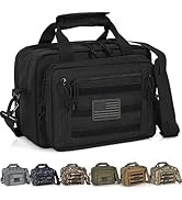 ITHWIU Pistol Case, Gun Range Bags For 2 Pistols 6 Magazines Carrying Shooting Bag with Lockable ...