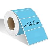 HUOJI 3x2 Thermal Labels, 500 Labels/Roll, Thermal Printer Labels for Barcode, Packaging, Envelop...