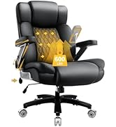 LEMBERI Big and Tall Office Chair with Adjustable 5D Flip Arms&Lumbar Support, Heavy Duty Executi...