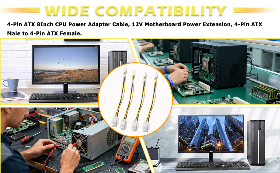 8Inch 4-Pin ATX CPU Power Adapter Cable