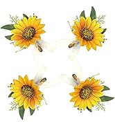 Maizoon Handmade Simulation Art Sunflower Corsage, Bride Groom Bridesmaid Wedding, Children Wear ...