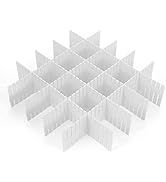Drawer Dividers, ShineMe 8pcs Drawer Divider Organizers, White DIY Plastic Grid, Plastic Adjustab...