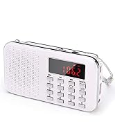 Mini Portable Radio AM FM Pocket Radio with MP3, LED Flashlight, Digital Radio Speaker Support Mi...