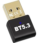 GAROGYI Bluetooth Adapter, USB Bluetooth 5.3 Adapter for PC, Plug & Play for Windows 11/10, 5.3+E...