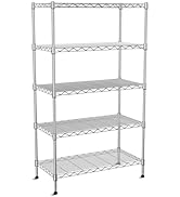 VANZBON 5-Tier Heavy Duty Metal Shelf,Chrome Wire Shelving Unit 35" Wx18 Dx71 H,Height Adjustable...