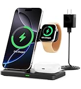 3 in 1 Wireless Charger iPhone Charging Station: 15W Charger Stand Multiple Devices for Apple - i...