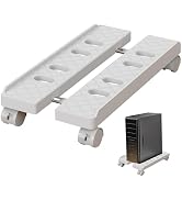 Adjustable Mobile CPU Stand, Ventilated Computer Tower Stand with 4 Caster Wheels Fits Most PC To...