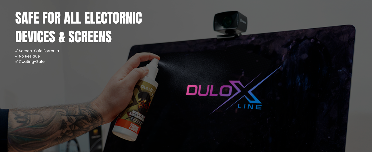 DULOX LINE screen-safe cleaner spray, no residue, coating-safe for monitors and electronics