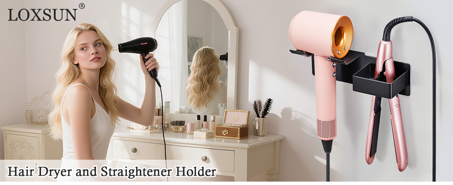 hair dryer and straightener holder