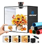 Lightdow 16"x16"x16" Photo Studio Light Box Photography with Type-C Plug/Cable &amp; 180 LEDs(CRI>95)...