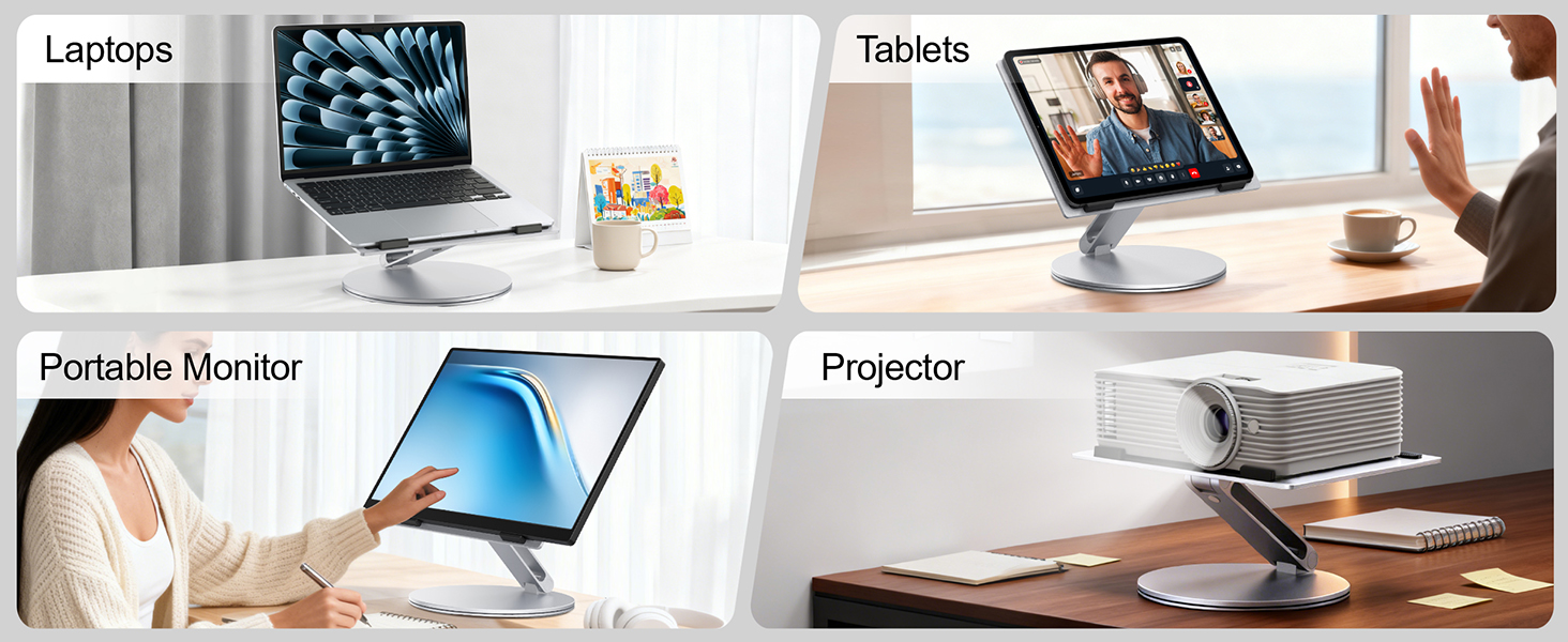 Adjustable laptop stand for desk