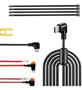 Dash Cam Hardwire Kit USB C, 12V-24V to 5V Type C Hardwire Kit with LED Voltmeter, 4-Level Adjust...