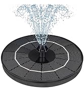 Mademax Upgraded Solar Fountain with 4 Easy Install Nozzle and Fixer, Solar Powered Fountain Pump...