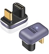 Poyiccot 180 Degree USB C Adapter 240W, 2Pack U Shape USB C Adapter 40Gbps, USB C 180 Degree Angl...