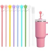 XANGNIER Extra Long Replacement Silicone Straws with Straw Cover for Stanley 40 oz 30 oz Tumbler ...