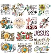 15PCS Jesus God Patches Iron on Transfer Stickers for Clothing Decorations Jesus God Love Letter ...