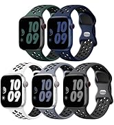 Lerobo 5 Pack Sport Band Compatible for Apple Watch Band 46mm 44mm 45mm 49mm 42mm 41mm 40mm 38mm ...