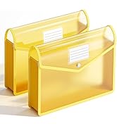 XingDuing 2 Pack Plastic Expanding File Folder, Transparent envelopes with Snap Closure, Fit Lett...